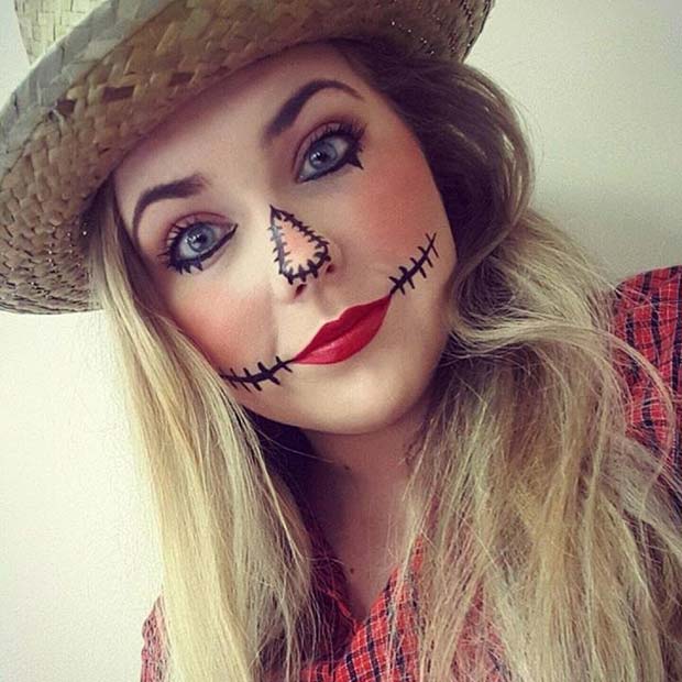 Scarecrow Makeup for Easy Halloween Makeup Ideas