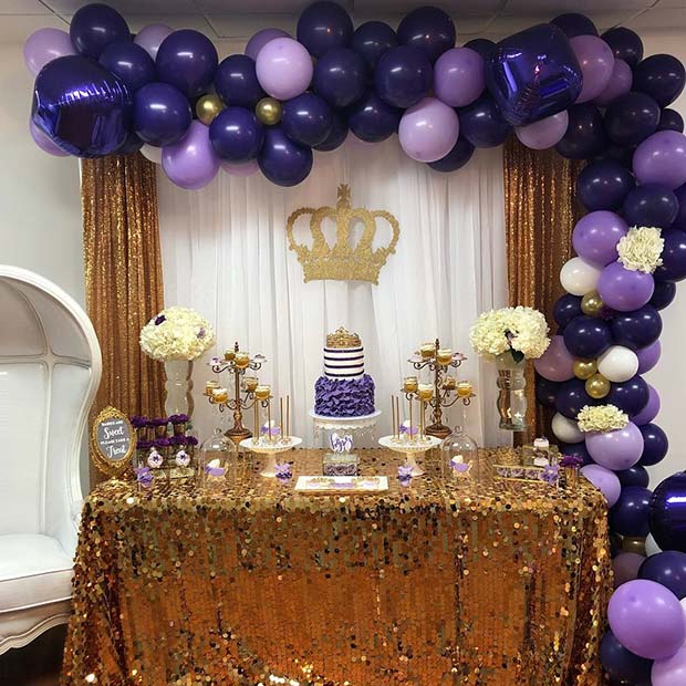 Kunglig Purple Baby Shower Theme