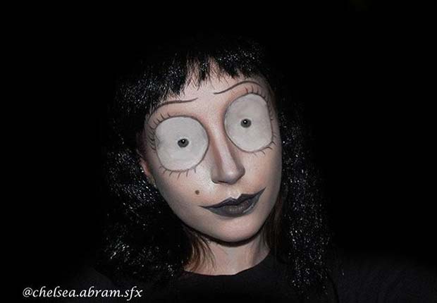 Тим Burton Inspired Makeup for Creative DIY Halloween Makeup Ideas