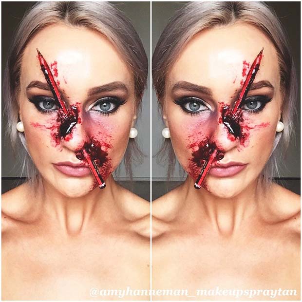 Creion Through the Nose for Creative DIY Halloween Makeup Ideas