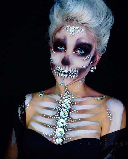 Peneče Skeleton for Creative DIY Halloween Makeup Ideas