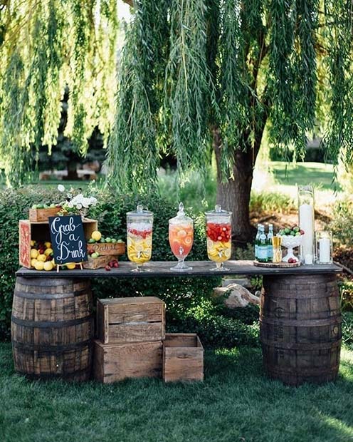 Cocktail Bar Idea for an Outdoor Wedding 