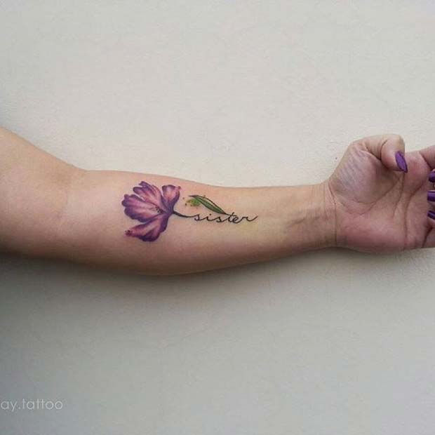 ดอกไม้ Design for Sister Tattoos