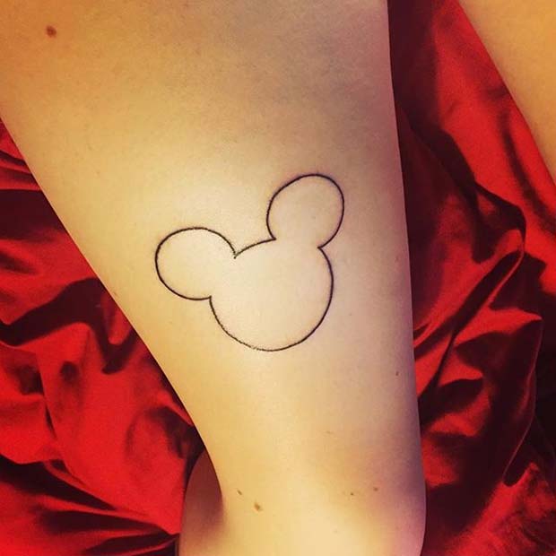 मिकी Mouse Outline for 23 Small Disney Tattoo Ideas