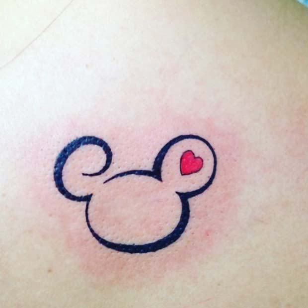 Små Mickey Mouse Outline for Small Disney Tattoo Ideas