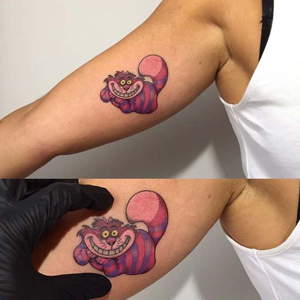Цхесхире Cat Tattoo for Small Disney Tattoo Ideas