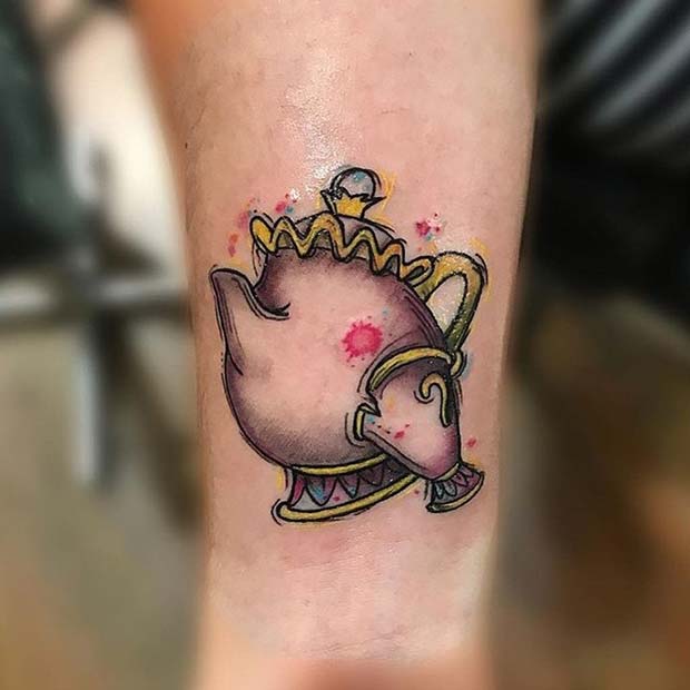 श्रीमती। Potts and Chip for Small Disney Tattoo Ideas