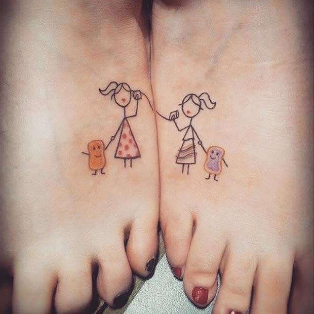 मूंगफली Butter and Jelly BFF Tattoo Idea