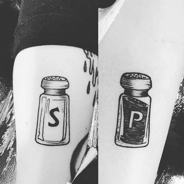 रचनात्मक Salt and Pepper Best Friends Tattoos 