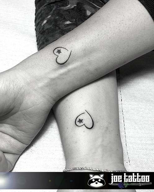 मेल मिलाना Heart Tattoos for Best Friends 