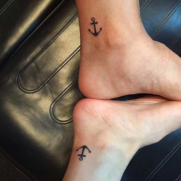 Матцхинг Best Friends Anchor Tattoos