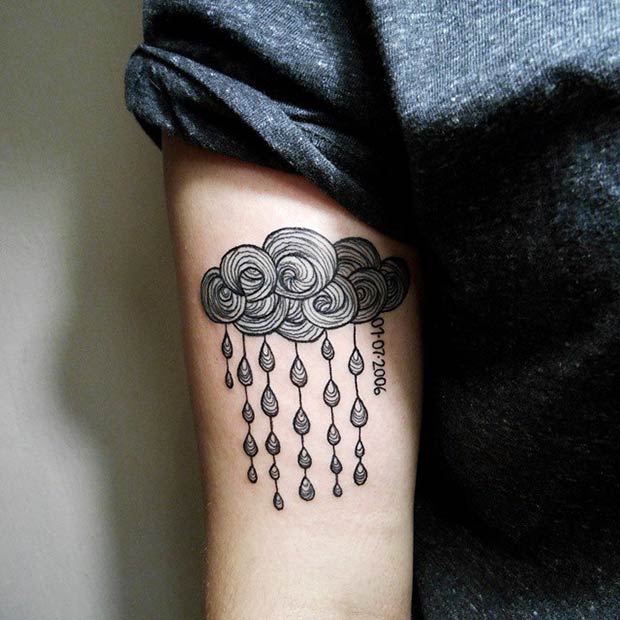 Linje Cloud Tattoo Design 