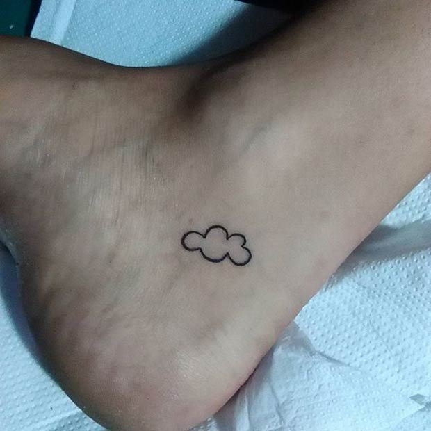 זָעִיר Cloud Foot Tattoo 