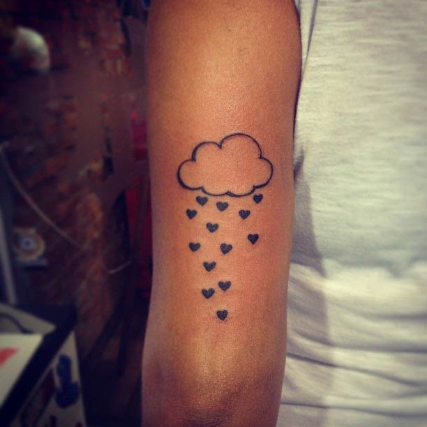 เมฆ and Heart Rain Tattoo Idea