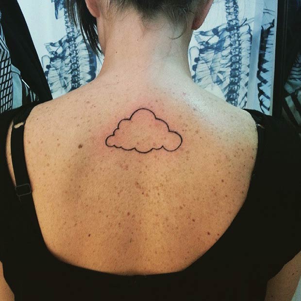 Basit Back Cloud Tattoo 
