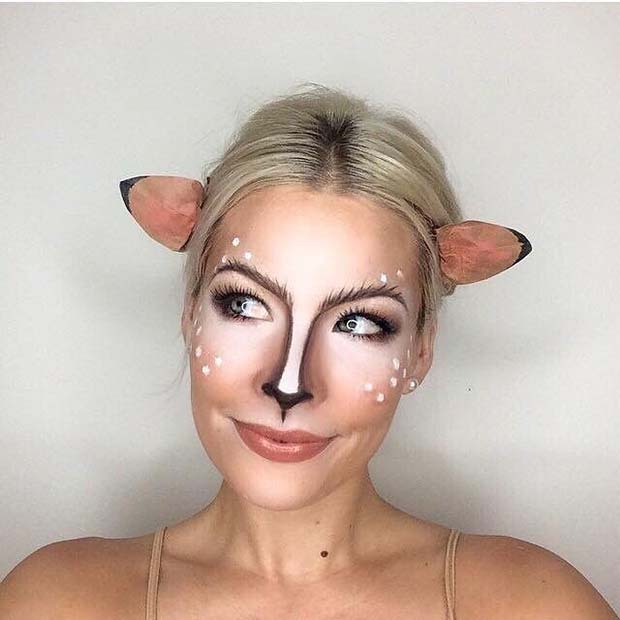 Söt Deer Makeup for Cute Halloween Makeup Ideas 