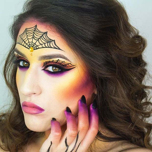 แมงมุม Woman for Cute Halloween Makeup Ideas 