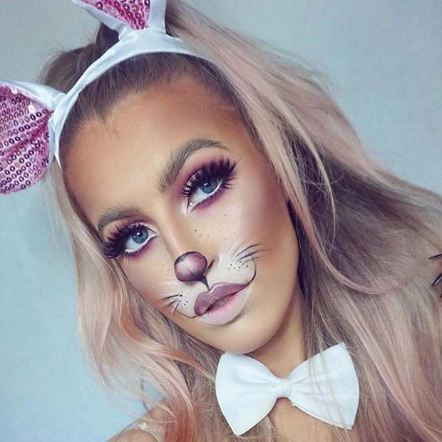 Лепа Bunny for Cute Halloween Makeup Ideas 