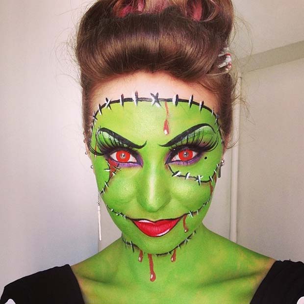 Frankenstein Makeup for Cute Halloween Makeup Ideas 