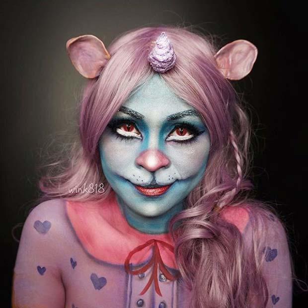 ללא שם: Unikitty for Cute Halloween Makeup Ideas 