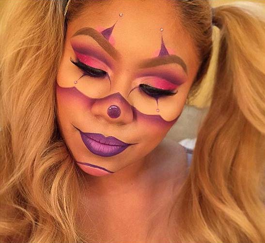 Aranyos Clown Makeup for Cute Halloween Makeup Ideas 