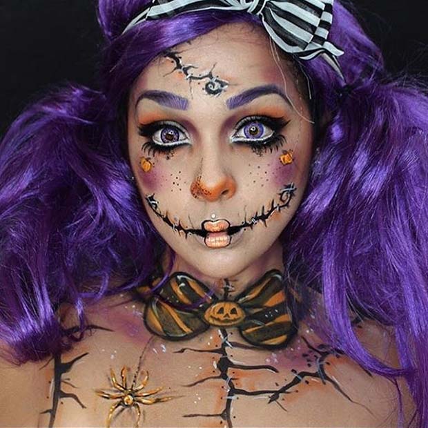 מְצַמרֵר Rag Doll for Cute Halloween Makeup Ideas 
