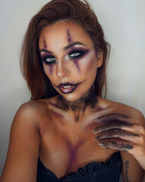 น่ากลัว Clown Makeup for Easy, Last-Minute Halloween Makeup Looks