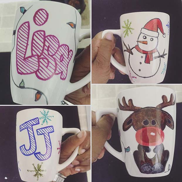 עשה זאת בעצמך Christmas Mugs for DIY Christmas Gift Ideas