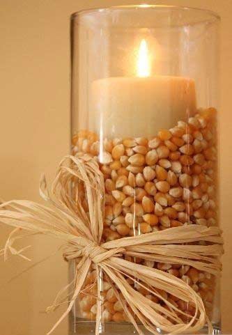 תירס Candles Easy DIY Thanksgiving Decoration