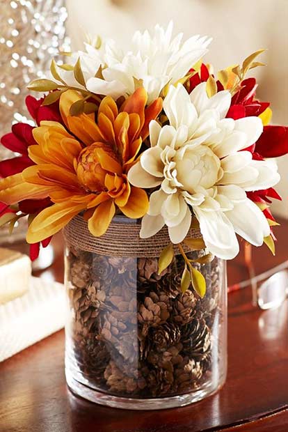 DIY Thanksgiving Vase Centerpiece