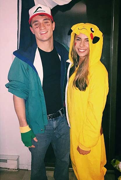 אֵפֶר Pikachu Pokemon Couple Halloween Costume