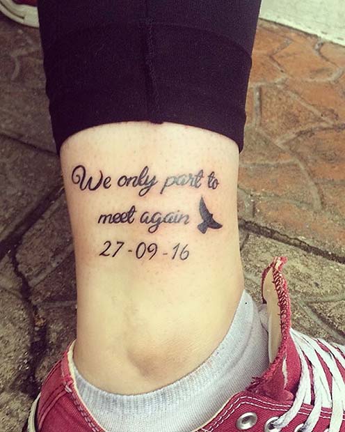 Ми Only Part To Meet Again Memorial Tattoo 