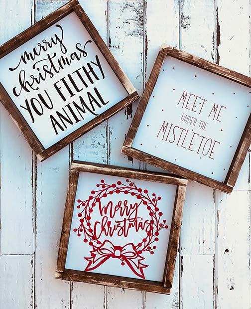 फार्महाउस Style Christmas Signs for Farmhouse Inspired Christmas Decor