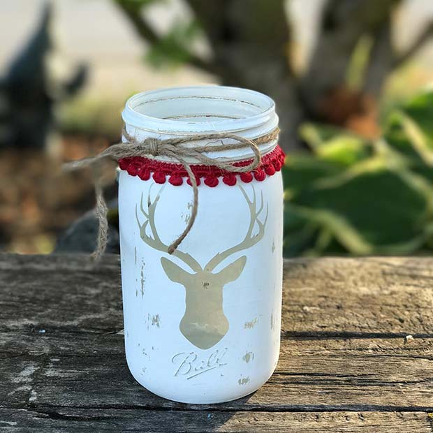 Jávorszarvas Head Mason Jars for Farmhouse Inspired Christmas Decor
