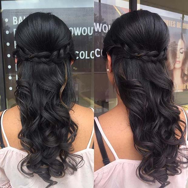 חֲצִי Up Wedding Hair Idea with Volume and Braids 