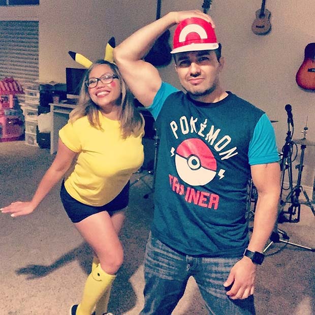 Aska and Pikachu for Halloween Costume Ideas for Couples 