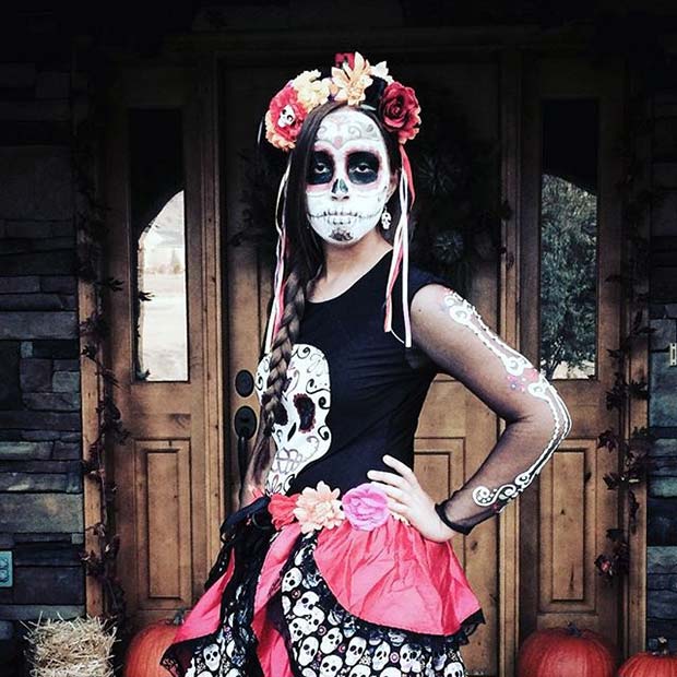 วัน of the Dead Skeleton for Halloween Costume Ideas for Teens