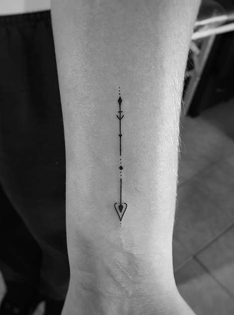 Basit Arrow Tattoo Design for Arm