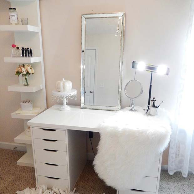 Elegant White Ikea Vanity Table