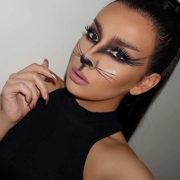 Forró Cat Halloween Makeup Idea
