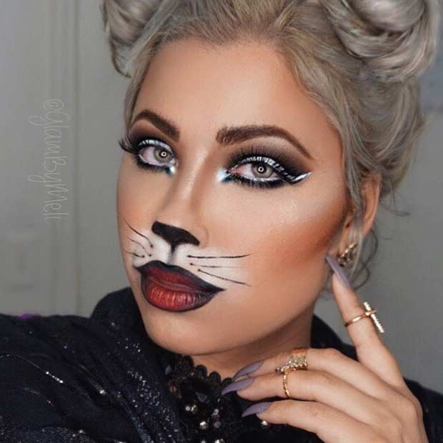 ง่าย DIY Cat Halloween Makeup
