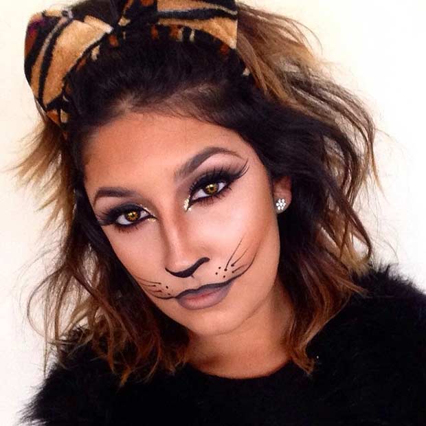 Egyszerű Cat Halloween Makeup