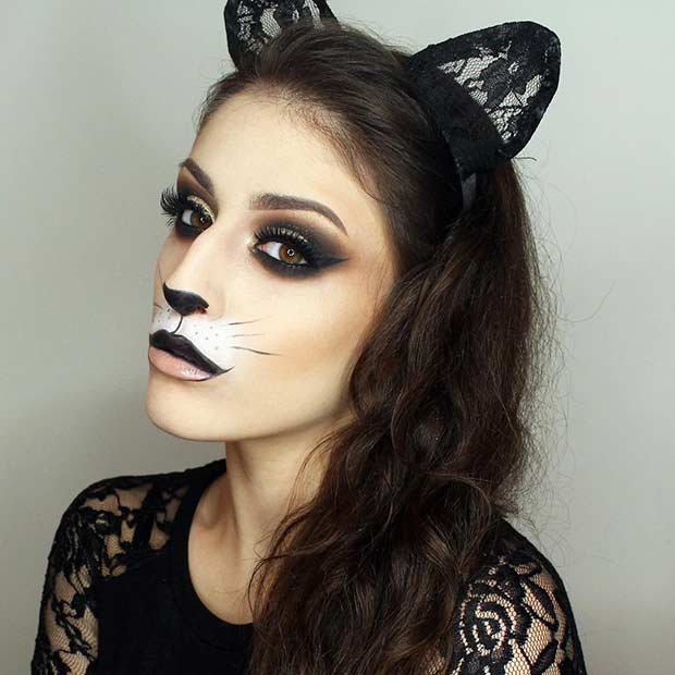 זוהר DIY Cat Halloween Makeup