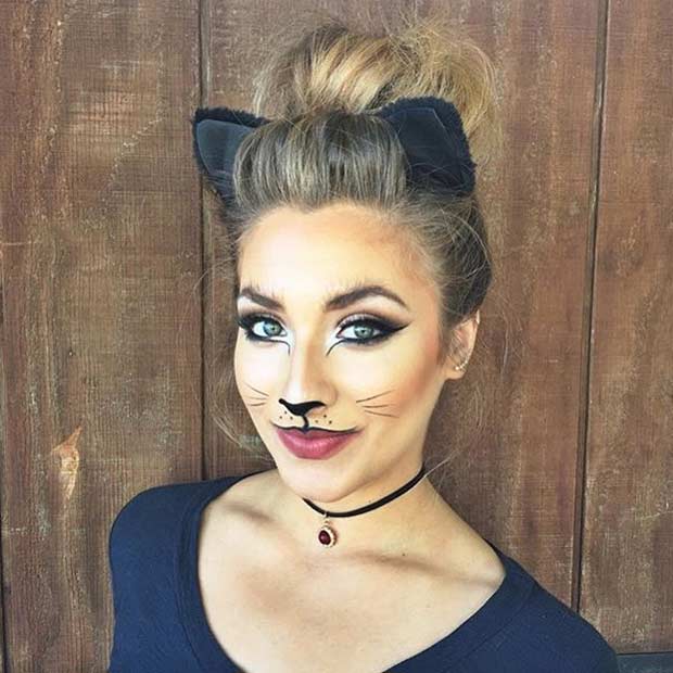 สวย Cat Halloween Makeup Look