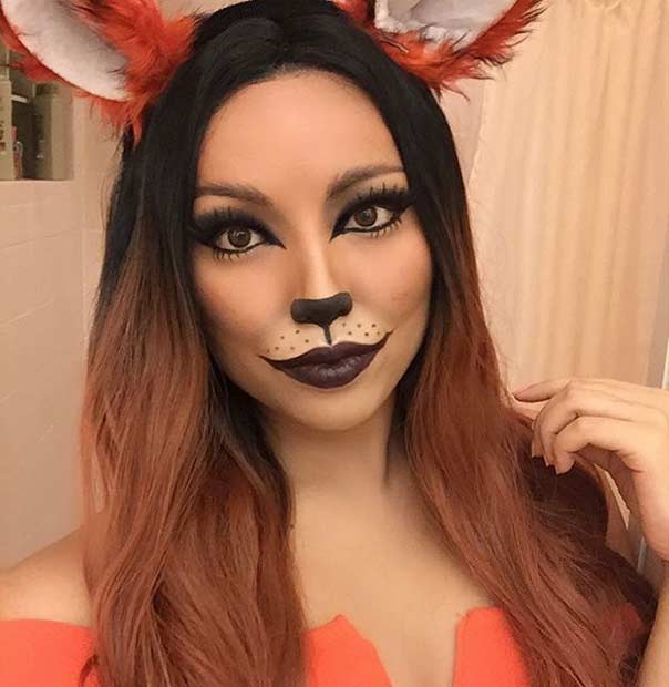 Lätt Fox Halloween Makeup Look