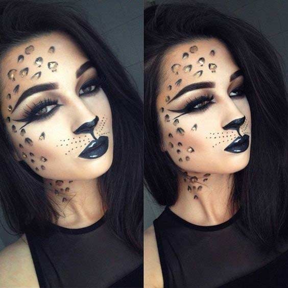 ghepard Cat Easy Halloween Makeup Look