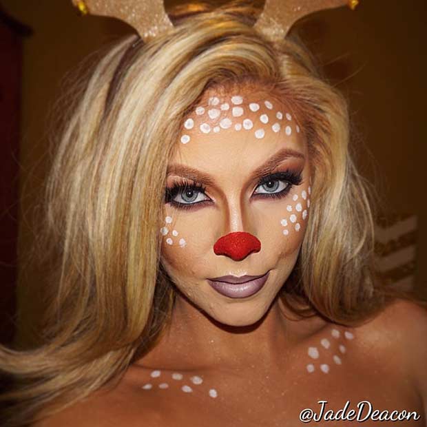 Kolay Reindeer Halloween Makeup Look