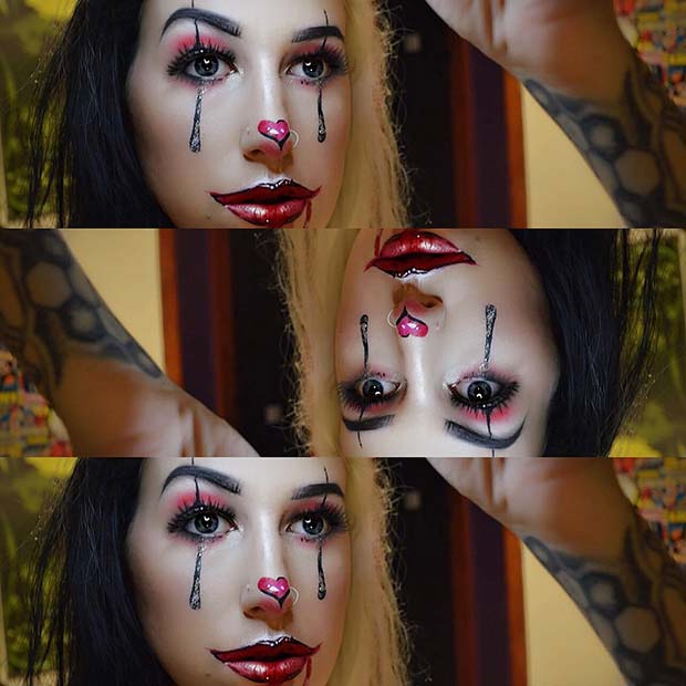 วันฮาโลวีน Clown Makeup for Pretty Halloween Makeup Ideas