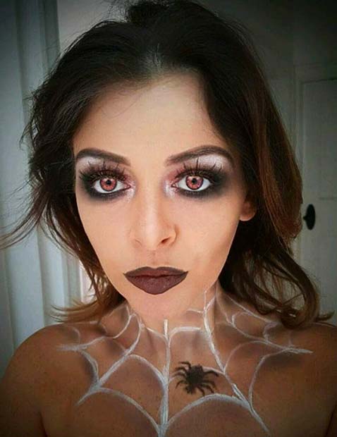 น่ารัก Makeup with Spider Web for Pretty Halloween Makeup Ideas