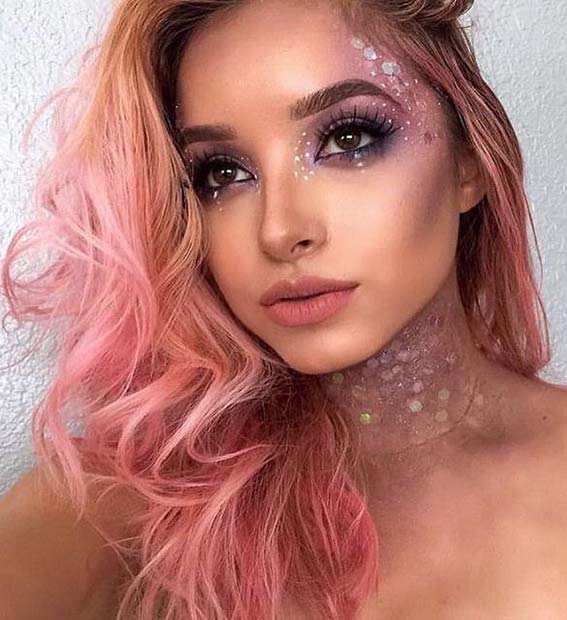 जादुई Mermaid Makeup for Pretty Halloween Makeup Ideas